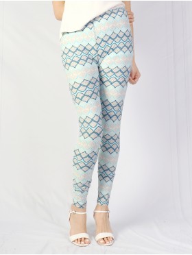 Plus Size Waves Print Stretchy Leggings